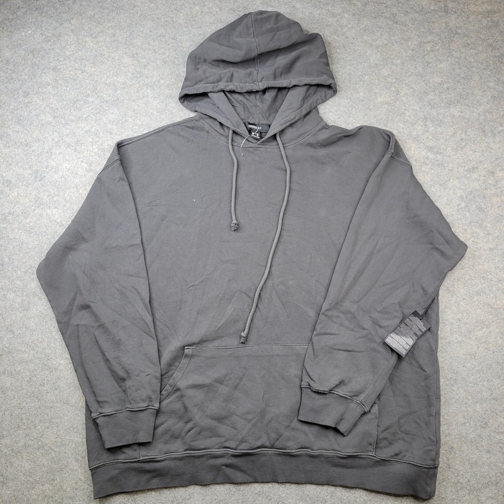 Forever 21 Hoodie Womens 2X Gray Pullover Kangaroo Pocket Sweatshirt Cotton Plus